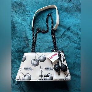 Steve Madden Cream and Black Cherry Crossbody Bag